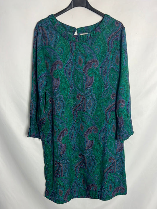 SFERA. Vestido verde y morado amebas. T L