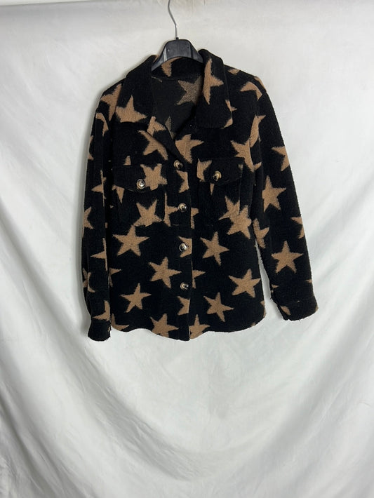 OTRAS. Chaquetas negra textura estrellas. T M