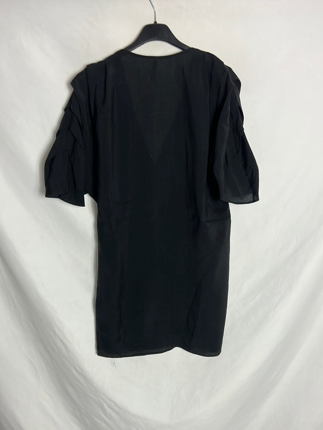 ZARA. Vestido corto camisero azul oscuro. T S