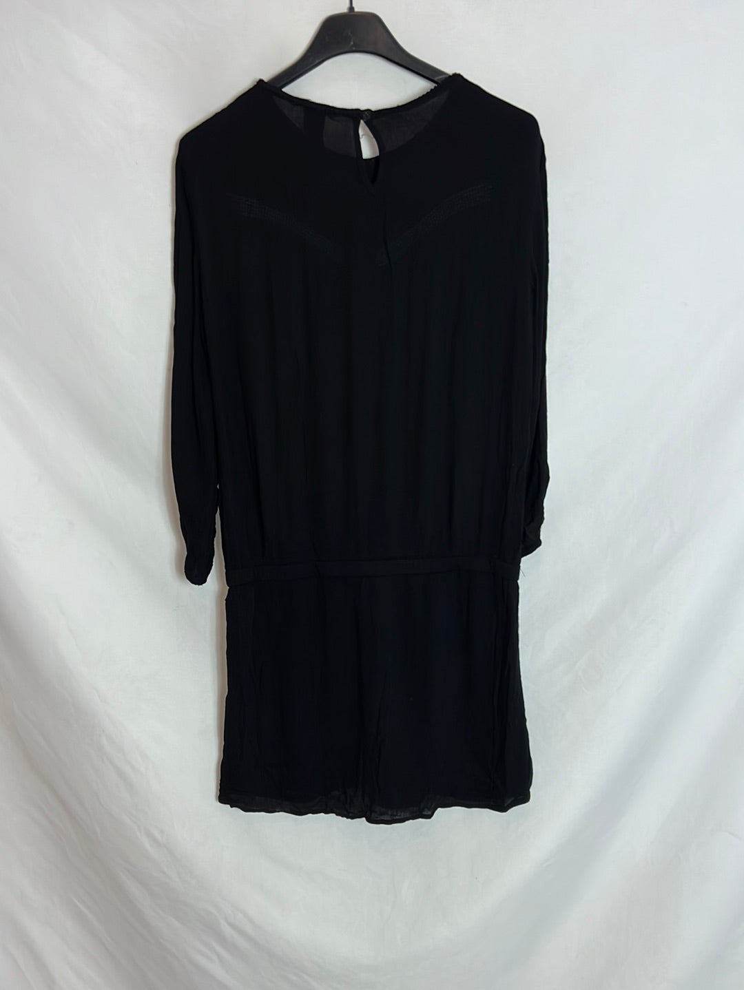 H&M. Vestido negro pompones. T 34