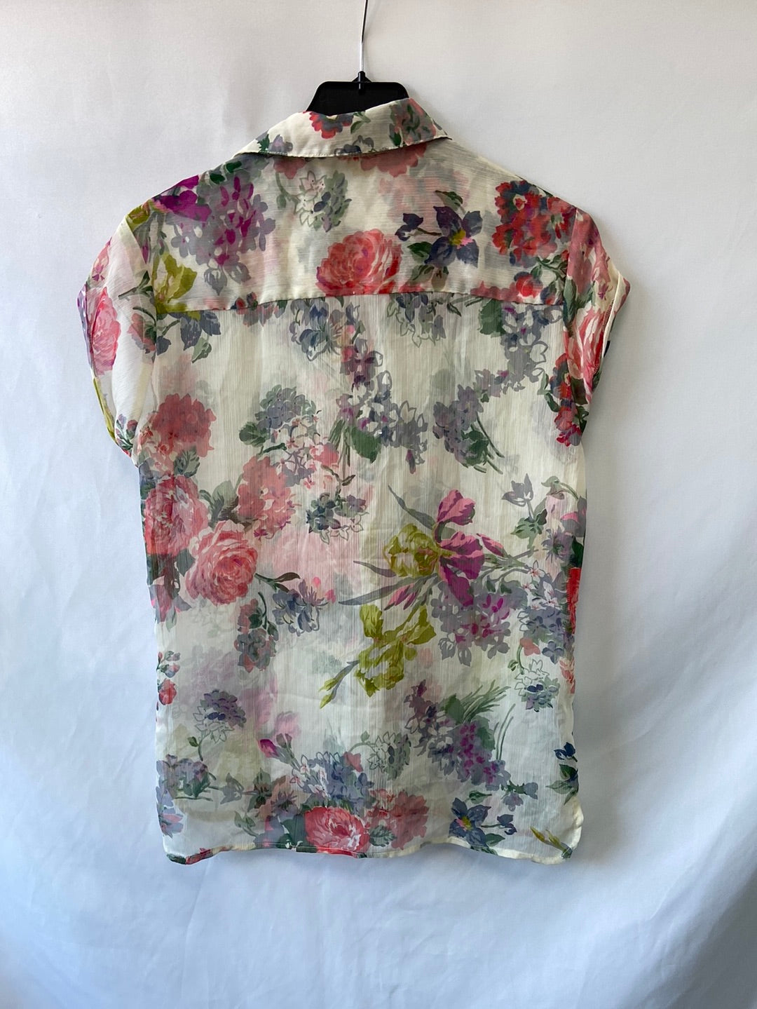 OTRAS. Blusa flores semitransparente T.s