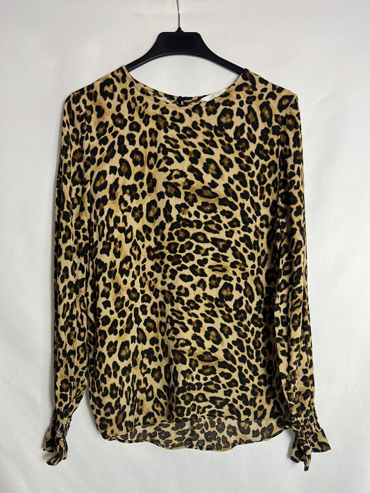 H&M . Blusa fluida animal print. T 36