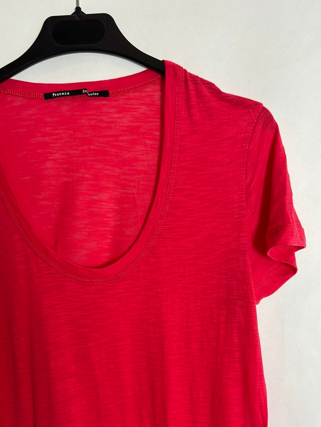 PROENZA SCHOULER . Camiseta algodón roja jaspeada. T M