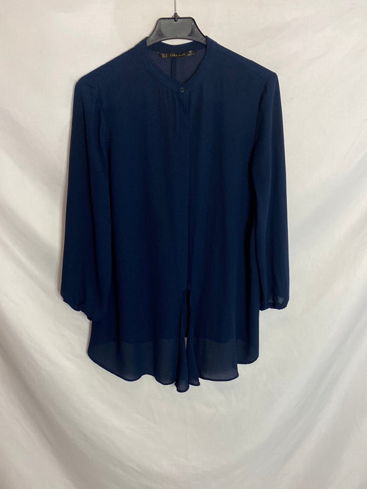 ZARA. Blusa azul marino. T.S