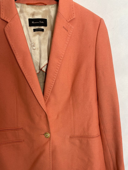 MASSIMO DUTTI. Blazer naranja entallado. T.40