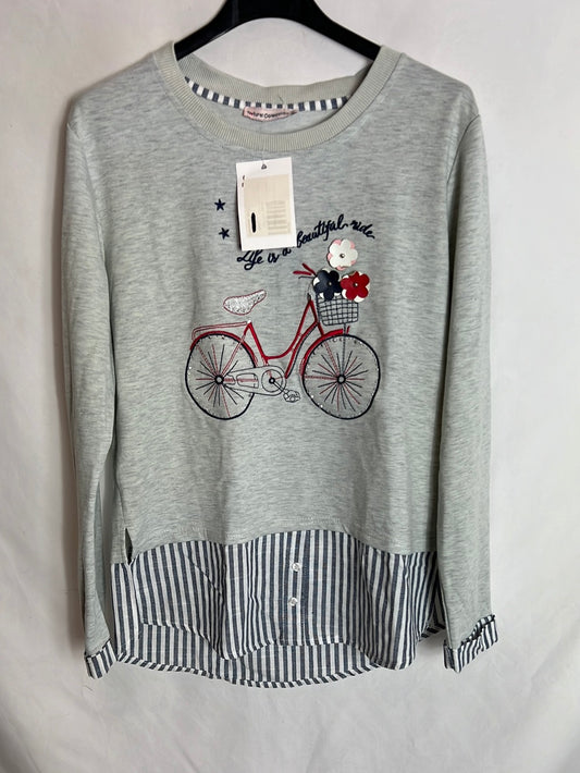 MIMADA'S. Sudadera gris bici T.m