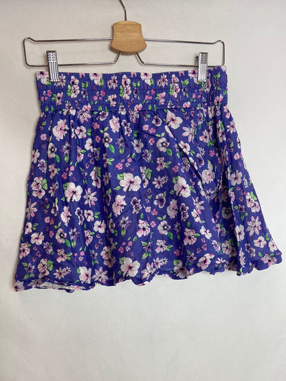 H&M. Falda morada floral T.M