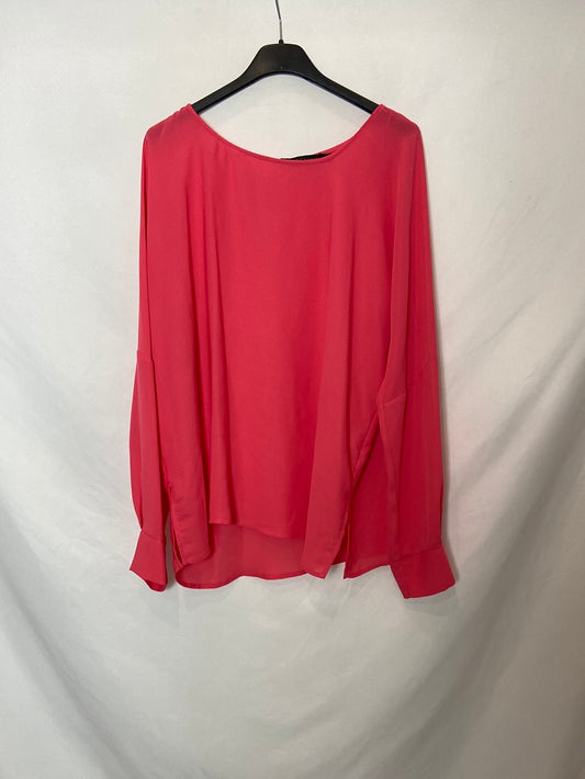 ZARA. Blusa rosa manga larga T. L