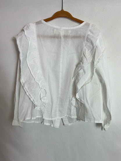 ZARA. Blusa blanca niña volantes. T 5 años