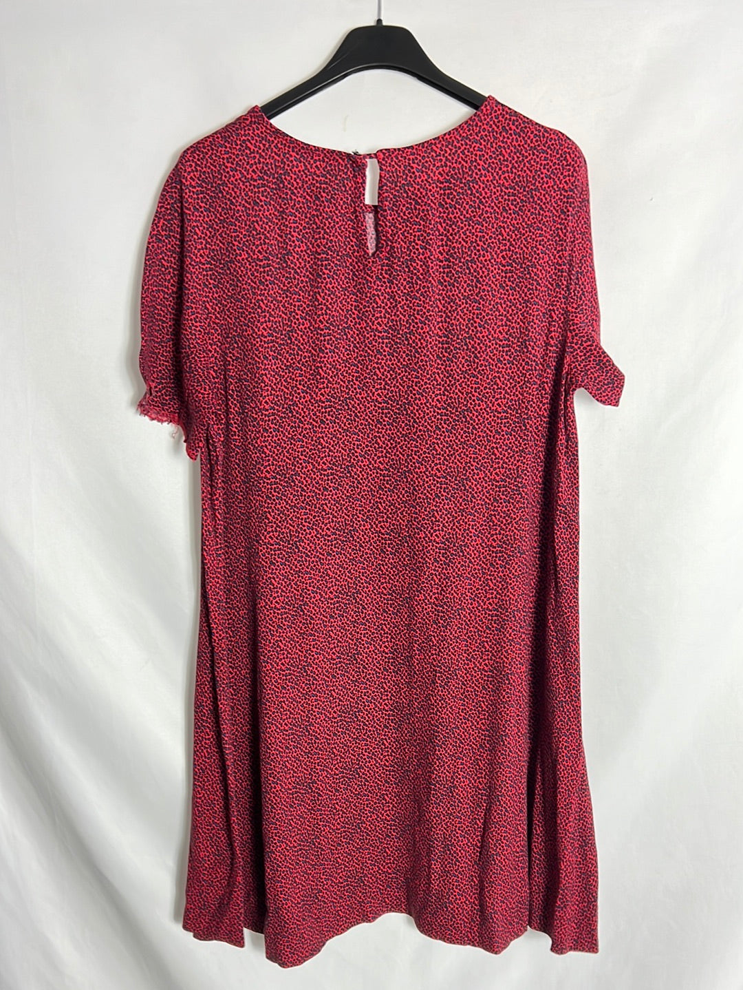 MANGO. Vestido corto rojo estampado. T M