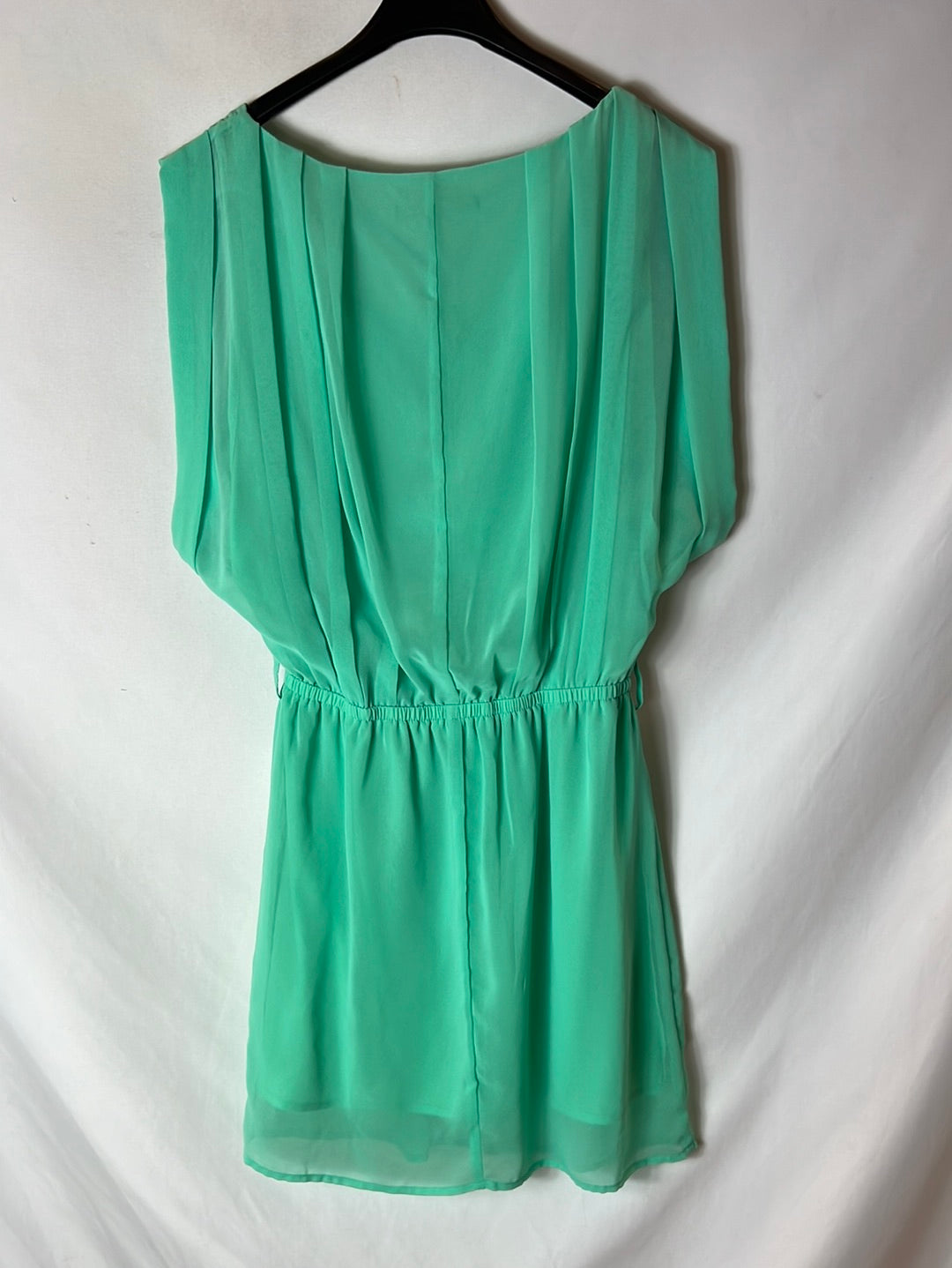 SILVIAN HEACH. Vestido corto gasa verde.  T XS (tara)