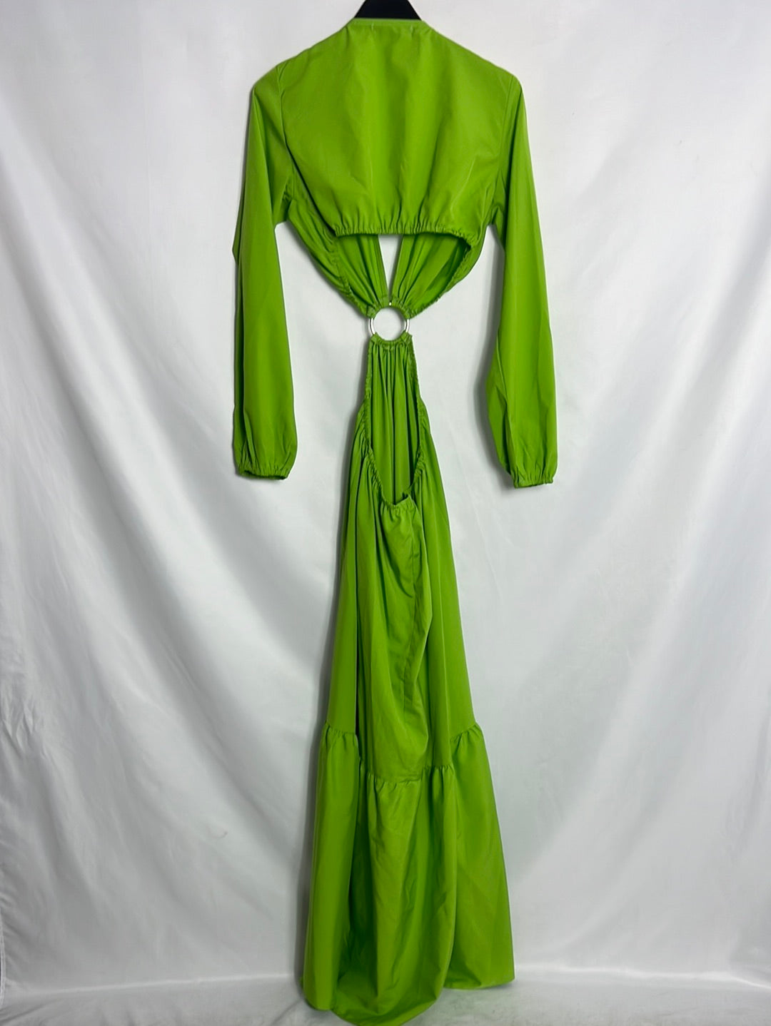 SHEIN. Vestido largo verde aperturas. T S