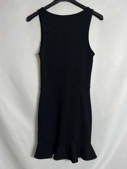 ZARA. Vestido negro entallado encaje. T S