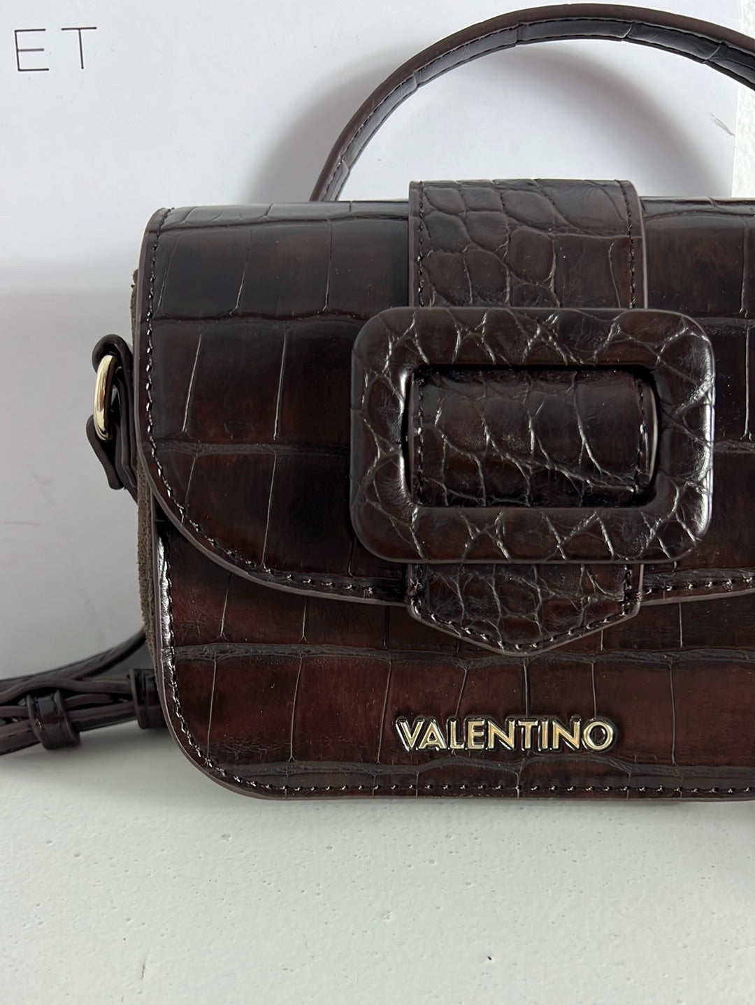 MARIO VALENTINO. Bolso mini marrón asa larga