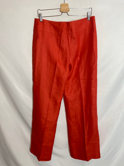 GEORGE RECH. Pantalones lino coral. T.44