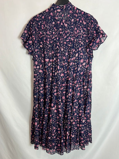 ISABEL MARANT. Vestido corto flores volantes. T 34 (M) (tara)