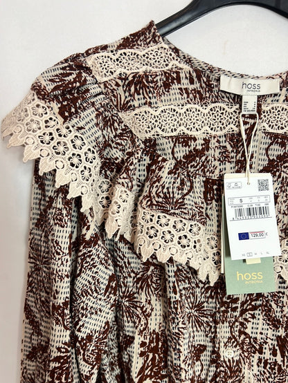 INTROPIA. Blusa estampada plisada. T S