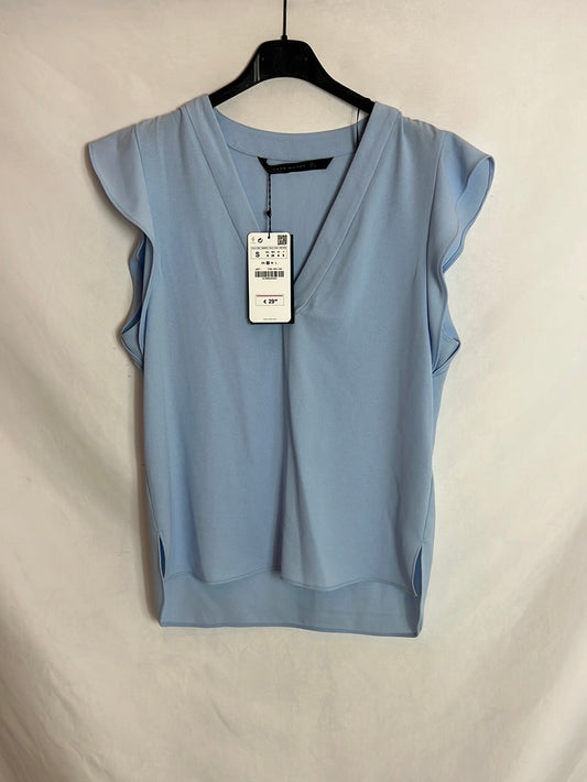 ZARA. Top fluido azul . T S