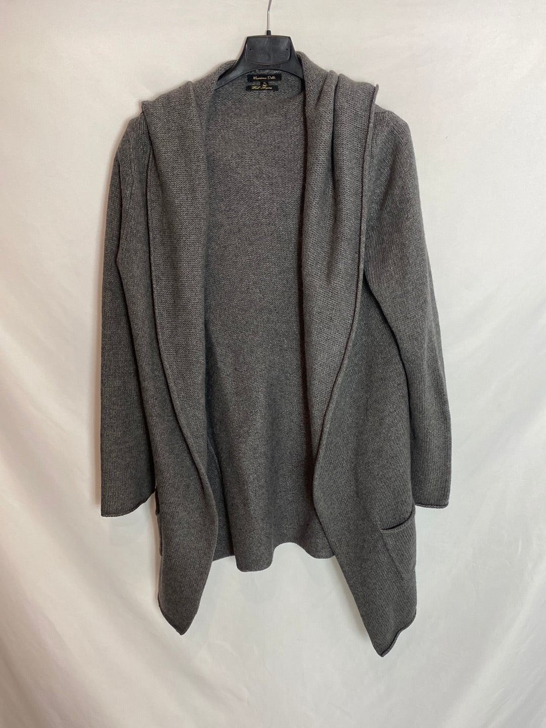 MASSIMO DUTTI. Cárdigan punto gris. T.XL