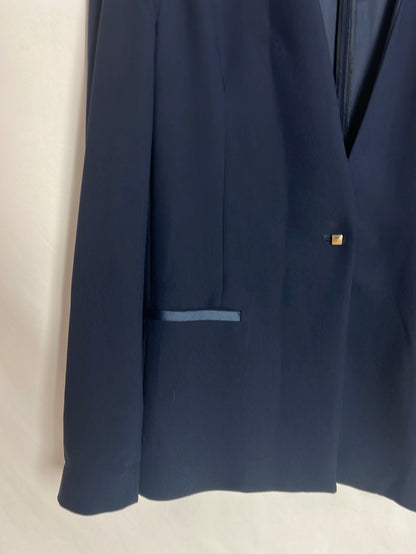 ZARA. Blazer azul fluida detalle solapa. T S