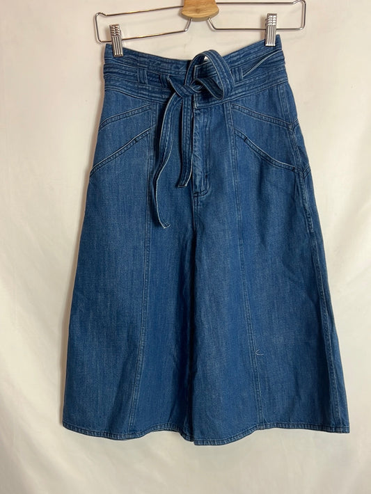 MASSCOB. Pantalón culotte denim. T 38