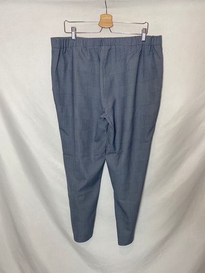 CORTEFIEL. Pantalones de vestir azules cuadros T. XXL