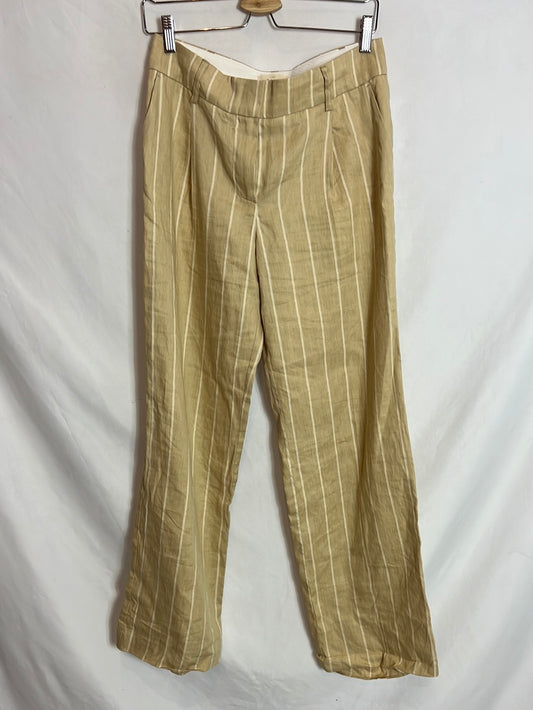 SEZANE. Pantalón beige rayas  T.36