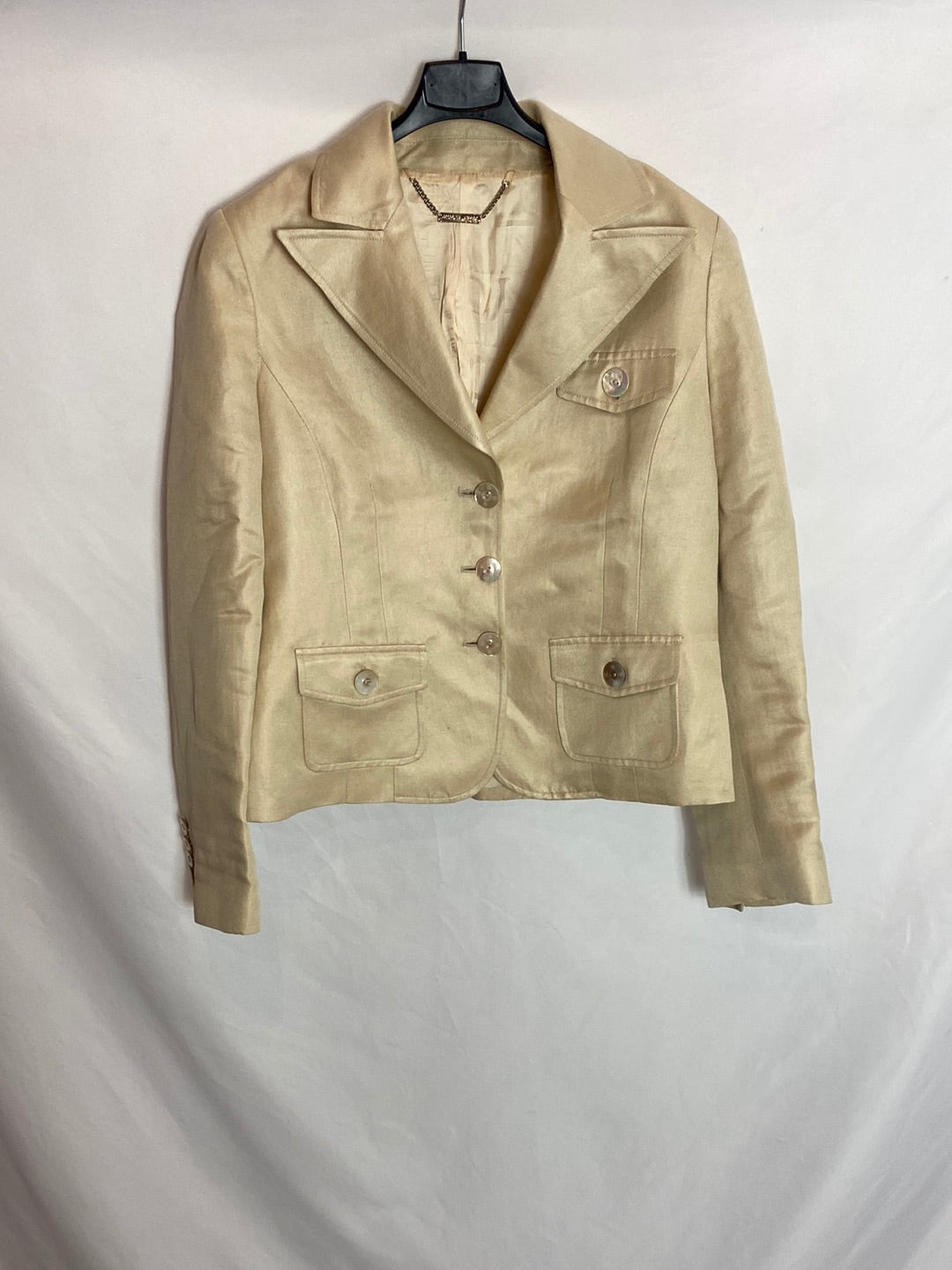 PEDRO DEL HIERRO. Chaqueta vintage beige. T.L