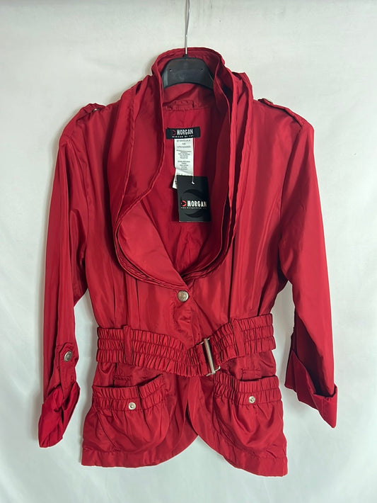 MORGAN. Chaqueta roja textura. T 38