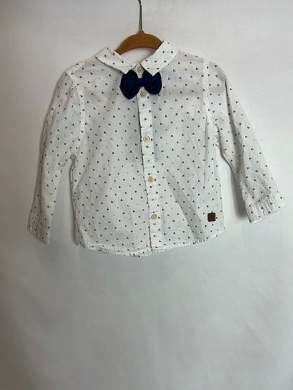 ZARA. Camisa barquitos pajarita. T 12-18 meses