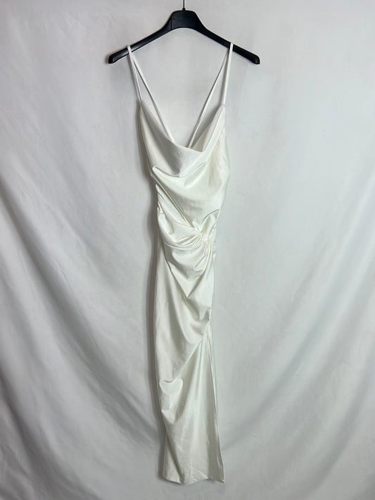 OTRAS. Vestido blanco midi licra T.u(xs/s)