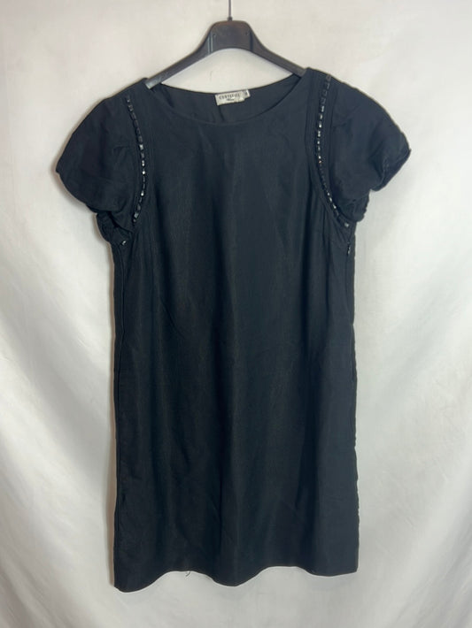 CORTEFIEL. Vestido negro textura T.M