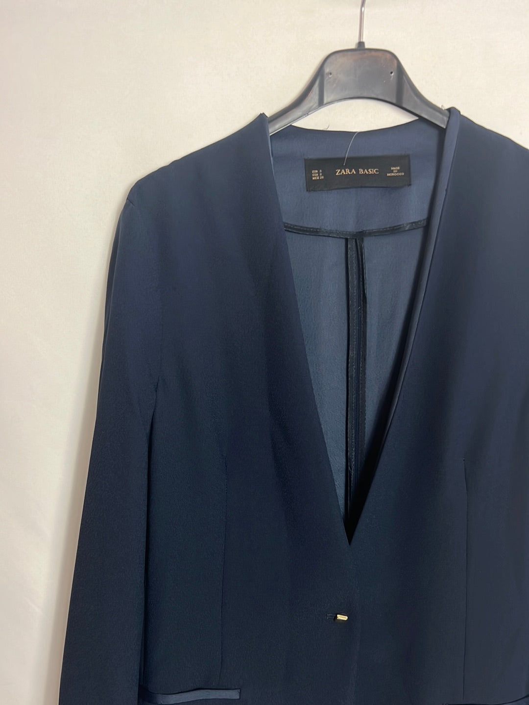 ZARA. Blazer azul fluida detalle solapa. T S