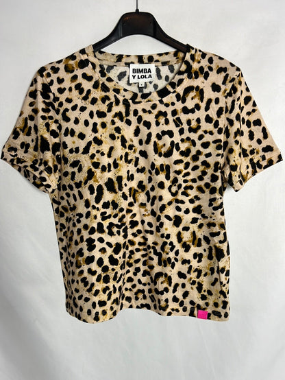 BIMBA Y LOLA. Camiseta animal print. T S