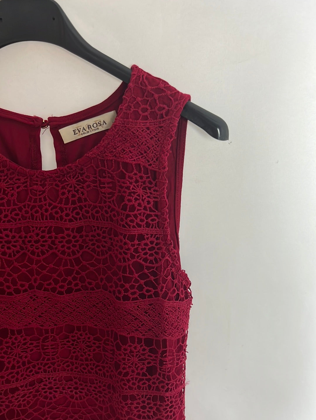 EVA ROSA. Blusa encaje rojo T.M