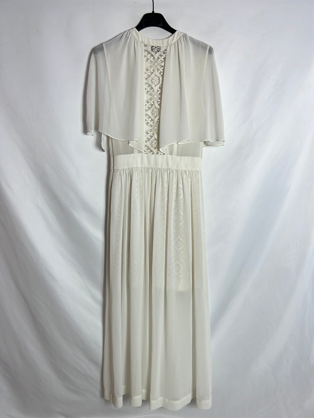 TEMPERLEY LONDON. Vestido midi blanco detalle encajes. T 8 (36)