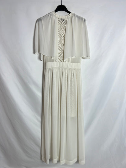 TEMPERLEY LONDON. Vestido midi blanco detalle encajes. T 8 (36)