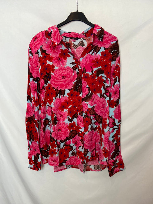 ZARA. Camisa estampado flores  T. XL