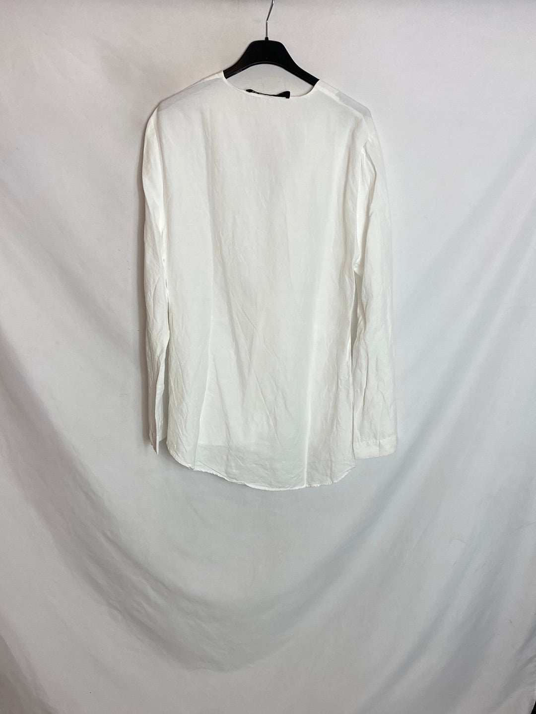 ZARA. Top blanco nudo delantero T.m