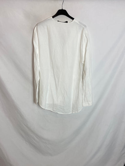 ZARA. Top blanco nudo delantero T.m