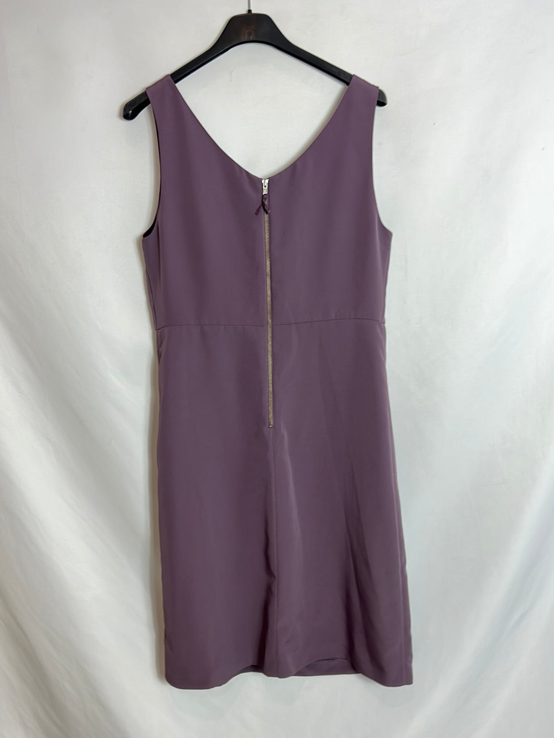 CORTEFIEL. Vestido morado pedrería. T 40