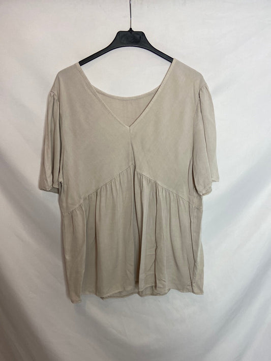 OTRAS. Blusa beige volantes TU (M)