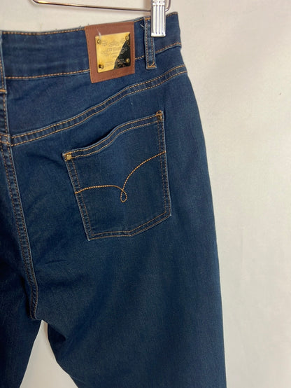 CORTEFIEL. Pantalones denim pitillo oscuros. T 48