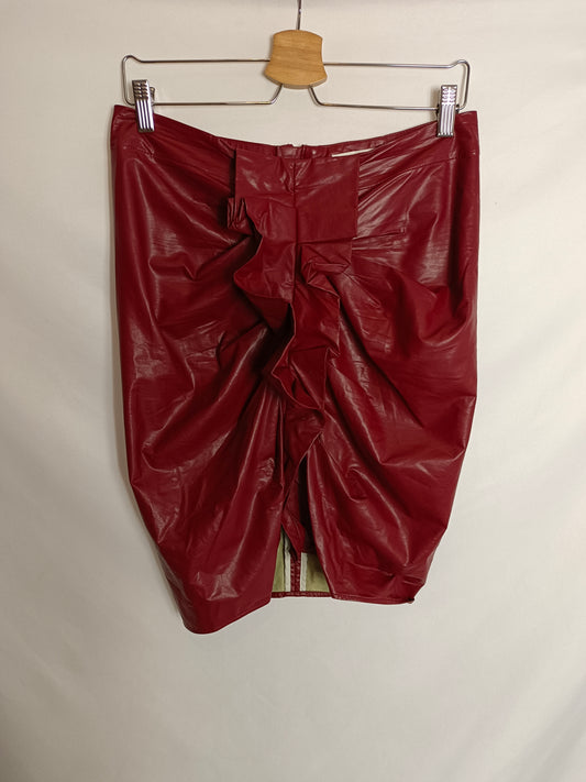 ISABEL ÉTOILE MARANT. falda piel roja  T.40