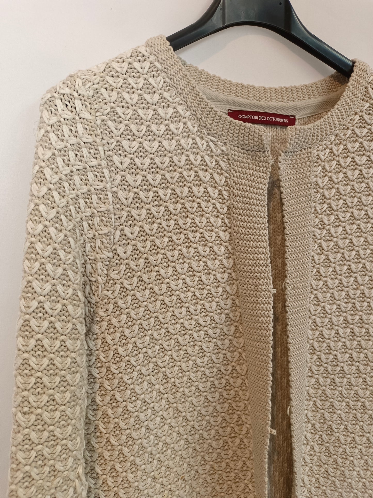 COMPTOIR DES COTONINIERS. Cárdigan beige T.s