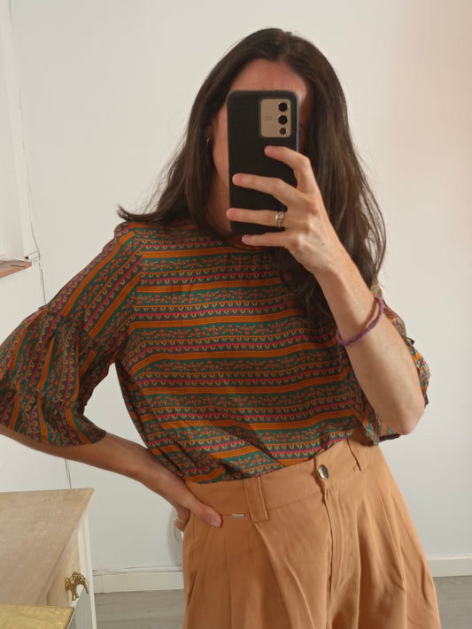 SEZANE. Blusa seda estampada T.36