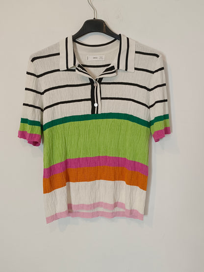 MANGO. Top polero rayas colores T.l