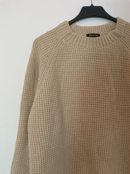 MASSIMO DUTTI. jersey beige textura T.l