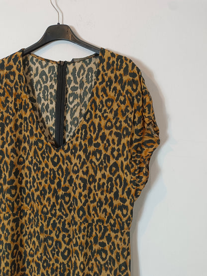 ZARA. Vestido largo animal print T.m