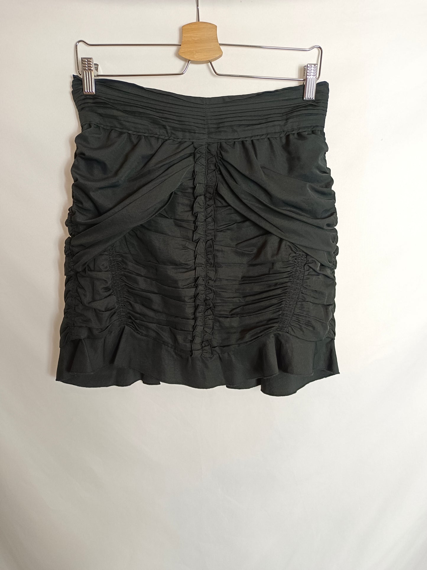 ISABEL MARANT. falda negra volantes  T.40